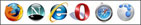 Firefox 2 and 3, Netscape 7, Internetexplorer 6 and 7, Opera 9, Safari 3.1, Flock 1.12